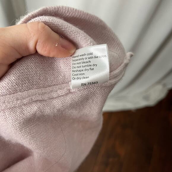 Bendetta B Blush Pink Merino Wool Cashmere Blend Ruffle Shoulder Sweater Medium - Picture 6 of 6